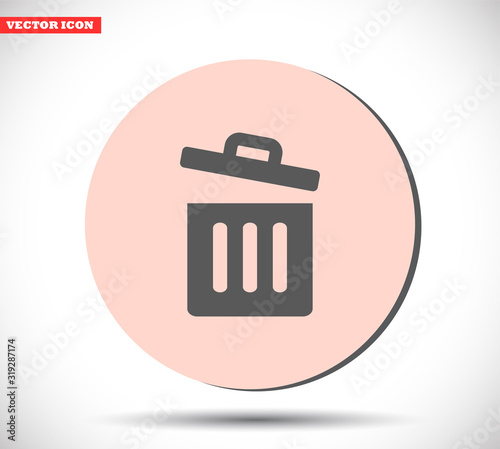 Trash vector icon , lorem ipsum Flat design