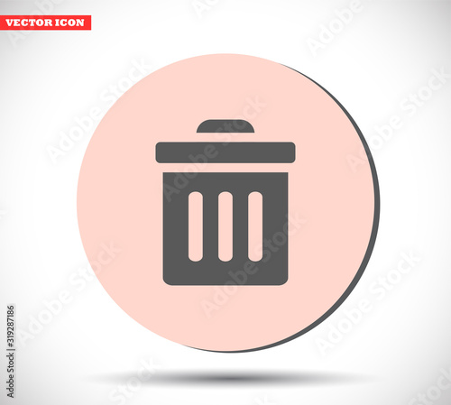 Trash vector icon , lorem ipsum Flat design