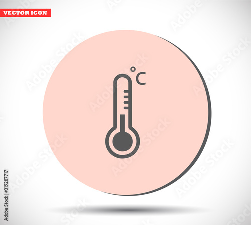 Thermometer vector icon , lorem ipsum Flat design