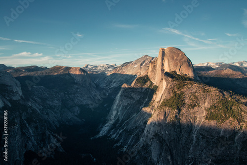 Last light of the day in the Yosemite Valley. Beautiful sunset over the Half Dome in one of the most gorgeous national parks of USA in California © Marek
