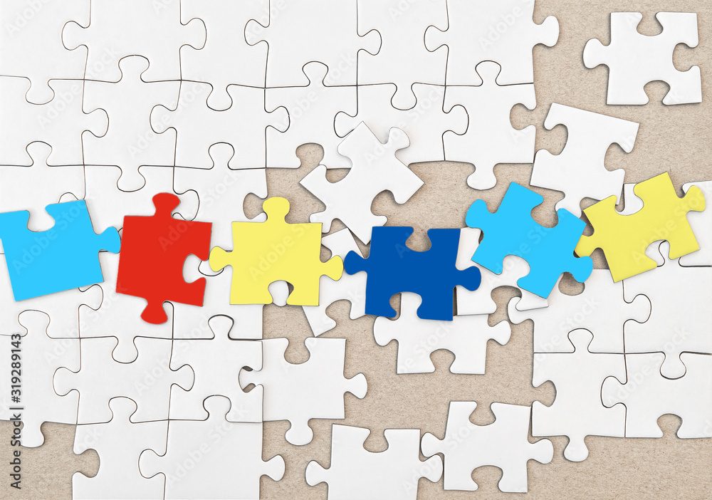 Autism concept Jigsaw puzzle background texture Autism concept Jigsaw puzzle background texture