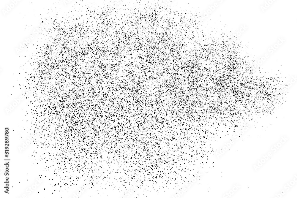 Fototapeta premium Black Grainy Texture Isolated On White Background. Dust Overlay. Dark Noise Granules. Digitally Generated Image. Vector Design Elements, Illustration, Eps 10.