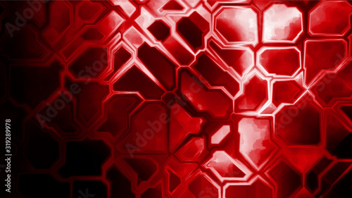 Dark Red and Black Misty Geometric Graphic Design Cells Background