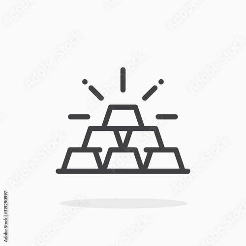 Gold icon in line style. Editable stroke.
