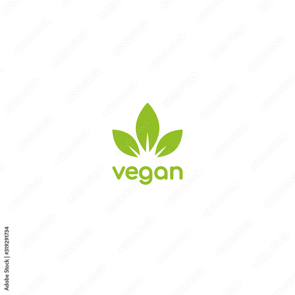 Vegan, veggie product label. Green leaves veggie icon. Healthy, eco, organic, vegetal, raw food logo. Vegan, veggie product label. Green leaves veggie icon. Healthy, eco, organic, vegetal, raw food logo.