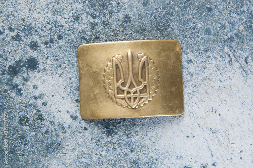 Ukrainian old brass belt buckle