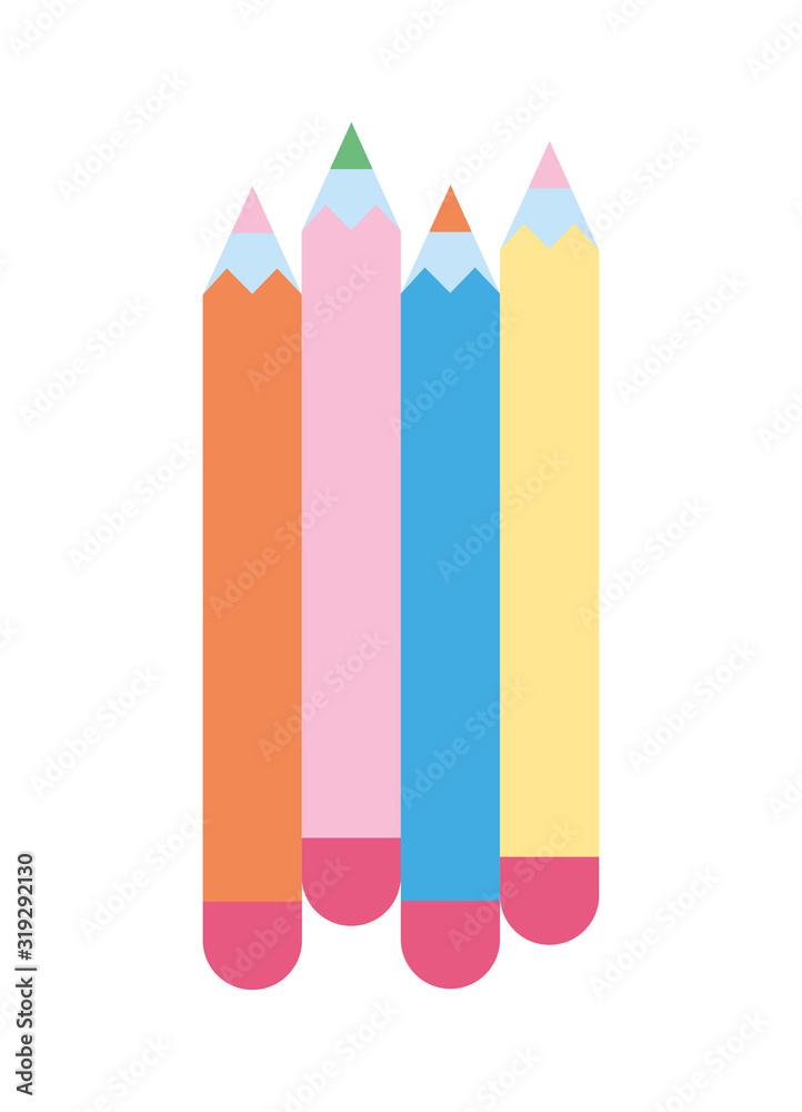 back to school education pencils color artistic supplies