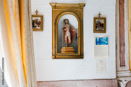 PROCIDA, ITALY - JANUARY 4, 2020 - The Church of San Rocco is located in via San Rocco, near the steps of the Pennino that leads to the village of Marina Corricella photo