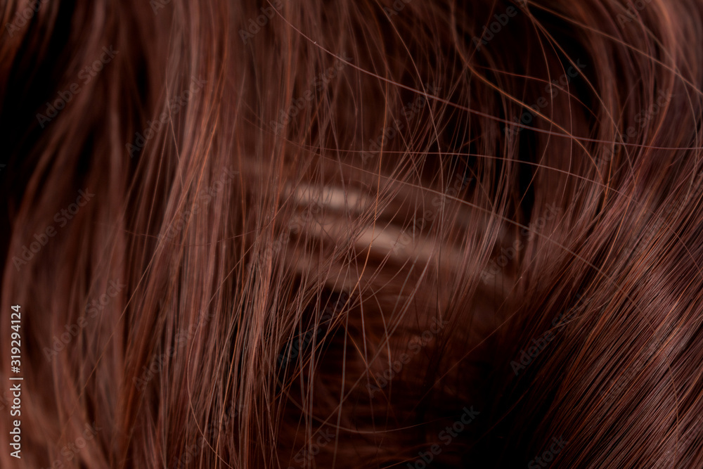 Fototapeta premium Beautiful wavy hair texture, brown hair