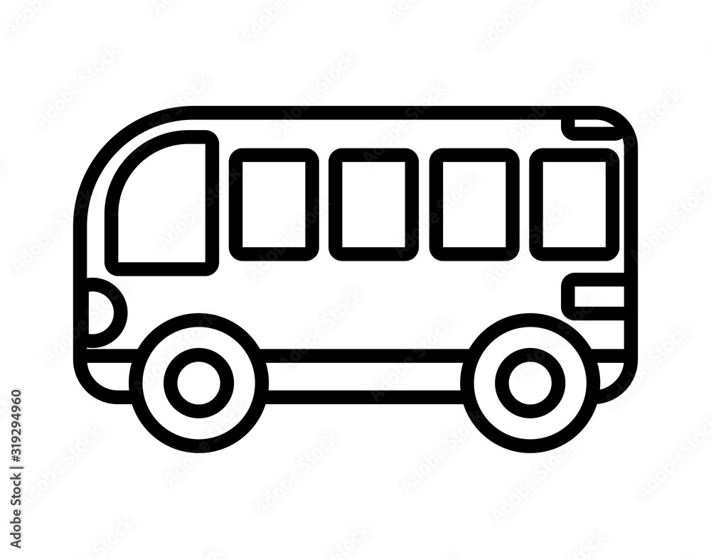 back to school education transport bus icon