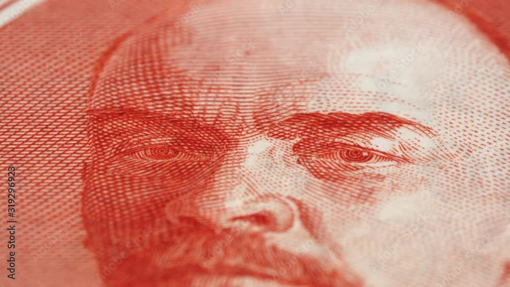 Vladimir Lenin on old Russia rouble rotating. Macro shot. Low angle. 4K, 422 10 bit Vladimir Lenin on old Russia rouble rotating. Macro shot. Low angle. 4K, 422 10 bit