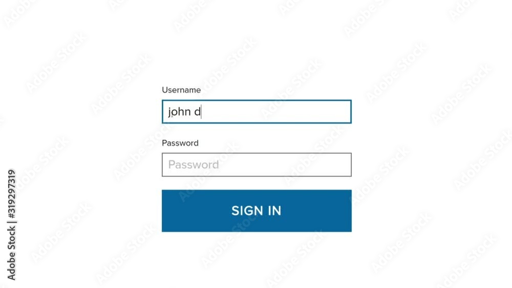 Computer screen of a web site with a username and password login Computer screen of a web site with a username and password login