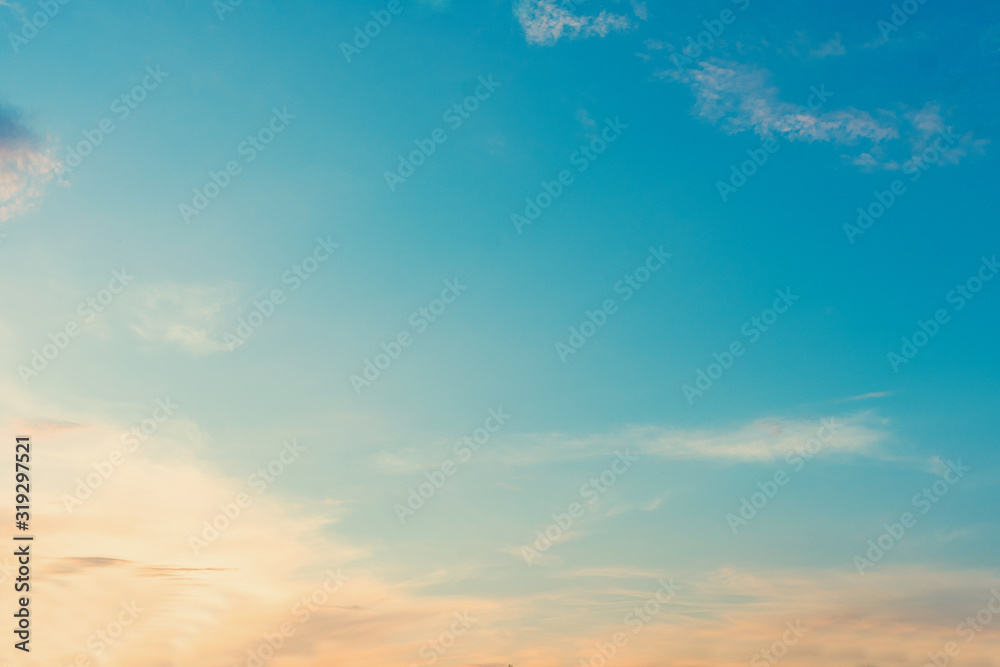 Fototapeta premium Beautiful sky with clouds, abstract background, copy space