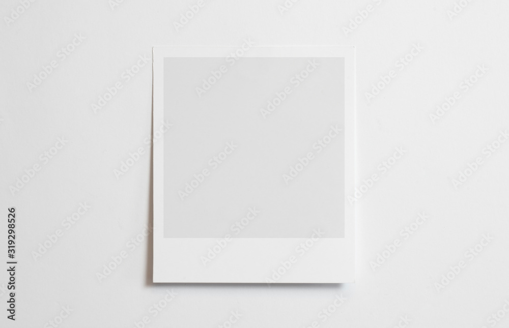 Blank polaroid photo frame with soft shadows tape isolated on white paper  background as template for graphic designers presentations, portfolios etc.  Stock Photo | Adobe Stock