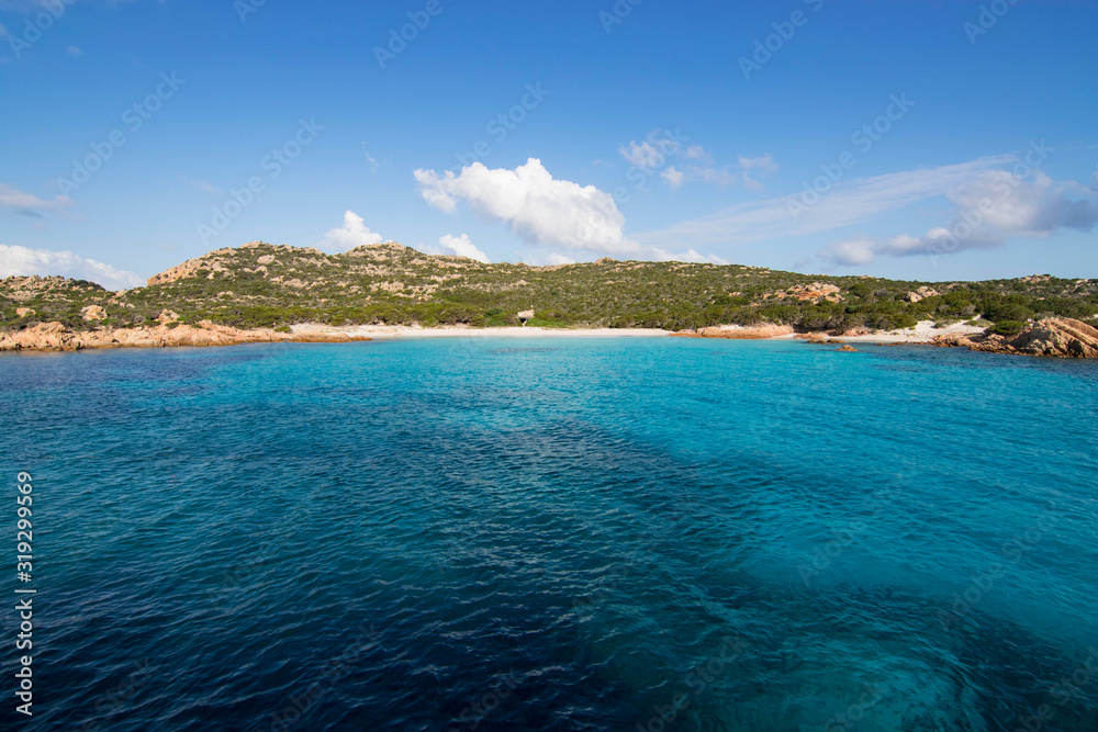 View of  The Pink Beach in Sardinia