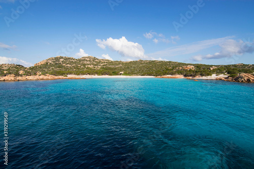 View of The Pink Beach in Sardinia