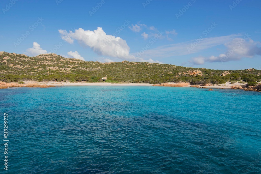 Naklejka premium View of The Pink Beach in Sardinia