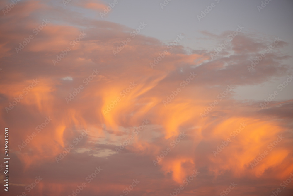 sky with clouds at dusk