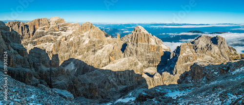 Brenta mountain range seen from Cima Tosa, Brenta Dolomites (IT)