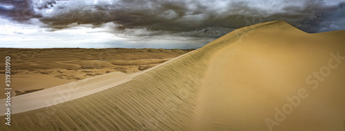 Landscapes and sand dunes in the Nazca desert. Ica, Peru. photo