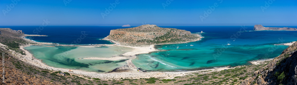 Naklejka premium Panoramic view of beautiful Balos lagoon on Crete, Greece