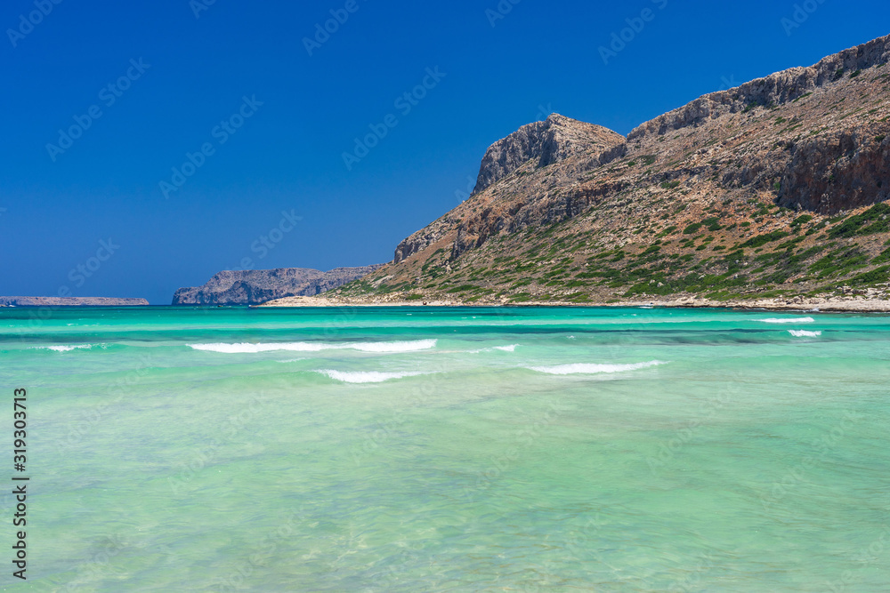 Beautiful beach at Balos lagoon on Crete, Greece