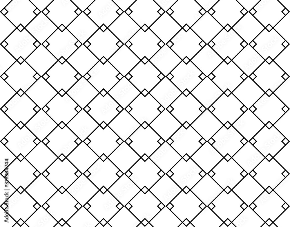 Fototapeta premium Abstract geometric pattern background with hexagonal and triangular texture. Black and white seamless grid lines.