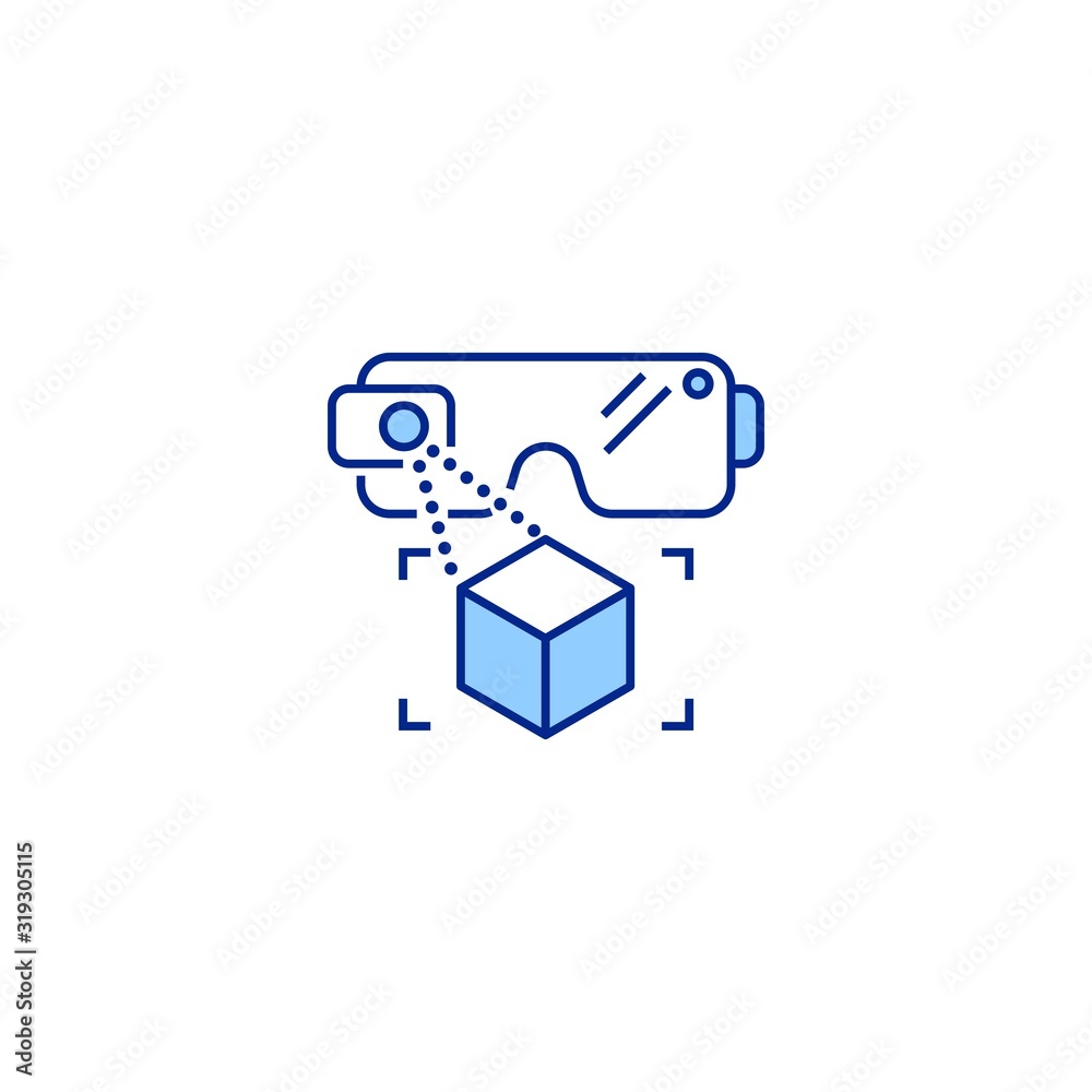 AR presentation creative icon. From Augmented Reality icons collection. Isolated AR presentation sign on white background AR presentation creative icon. From Augmented Reality icons collection. Isolated AR presentation sign on white background