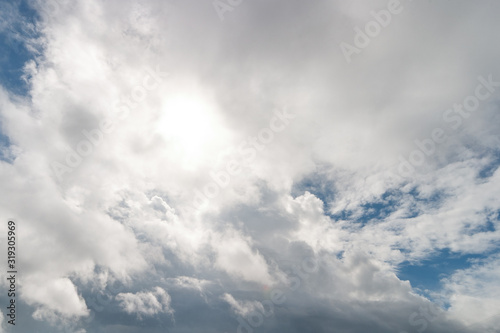 Sky covered with white clouds