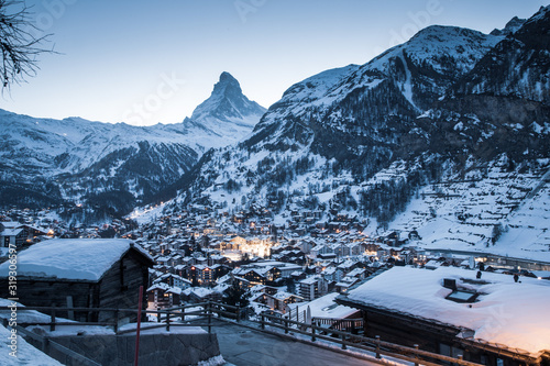 amazing view of Matterhorn peak from Zermatt