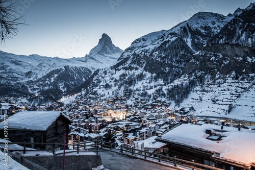 amazing view of Matterhorn peak from Zermatt photo