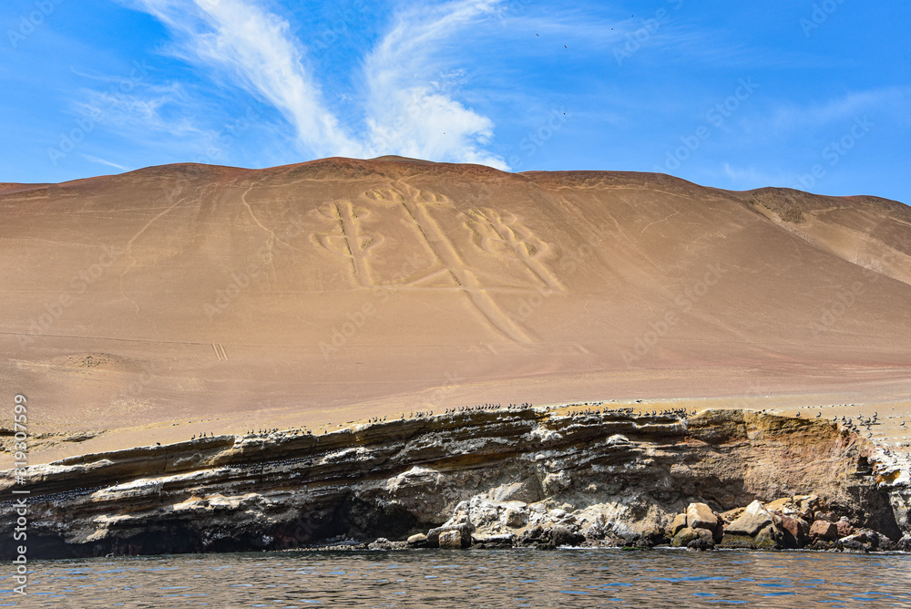 The Paracas Candelabra, also called the Candelabra of the Andes, a