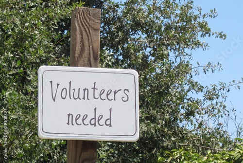 Obraz na płótnie Volunteers needed w salonie