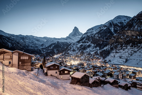 amazing view of Matterhorn peak from Zermatt