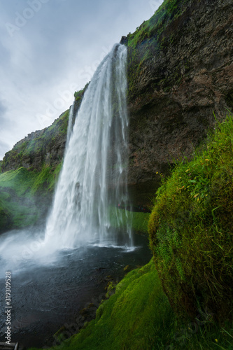 Seljalandsfoss in Iceland  cloudy day