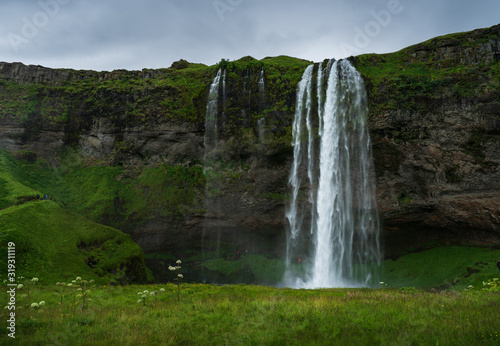 Seljalandsfoss in Iceland, cloudy day