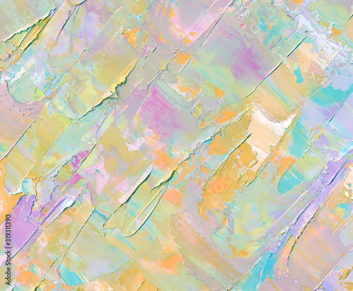 Рainting background in pastel positive color as wallpaper, pattern, art print, textured fonts, shapes etc.  Natural texture of oil paint. High quality details.