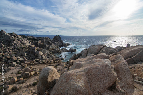 Sunset at Capo Testa in Sardinia photo