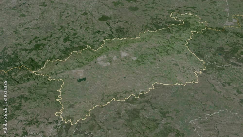 Ústecký, region with its capital, zoomed and extruded on the satellite map of Czech Republic in the conformal Stereographic projection. Animation 3D Ústecký, region with its capital, zoomed and extruded on the satellite map of Czech Republic in the conformal Stereographic projection. Animation 3D