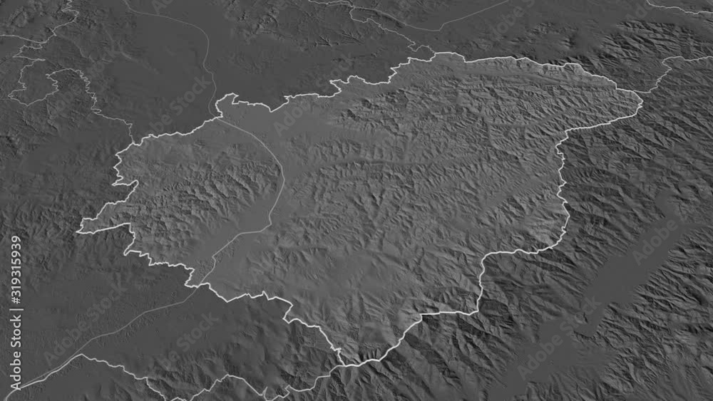 Zlínský, region with its capital, zoomed and extruded on the bilevel map of Czech Republic in the conformal Stereographic projection. Animation 3D Zlínský, region with its capital, zoomed and extruded on the bilevel map of Czech Republic in the conformal Stereographic projection. Animation 3D
