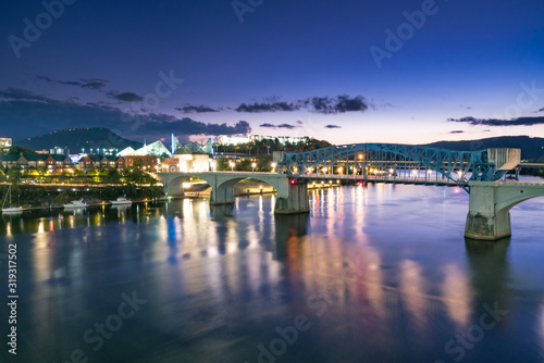 Chattanooga, Tennessee Night Skyline at Nighgt