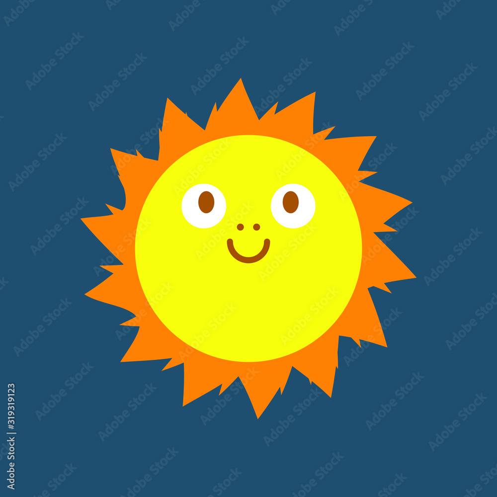 Cute Happy Smiling Sun vector