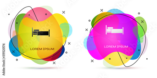 Color Bed icon isolated on white background. Abstract banner with liquid shapes. Vector Illustration