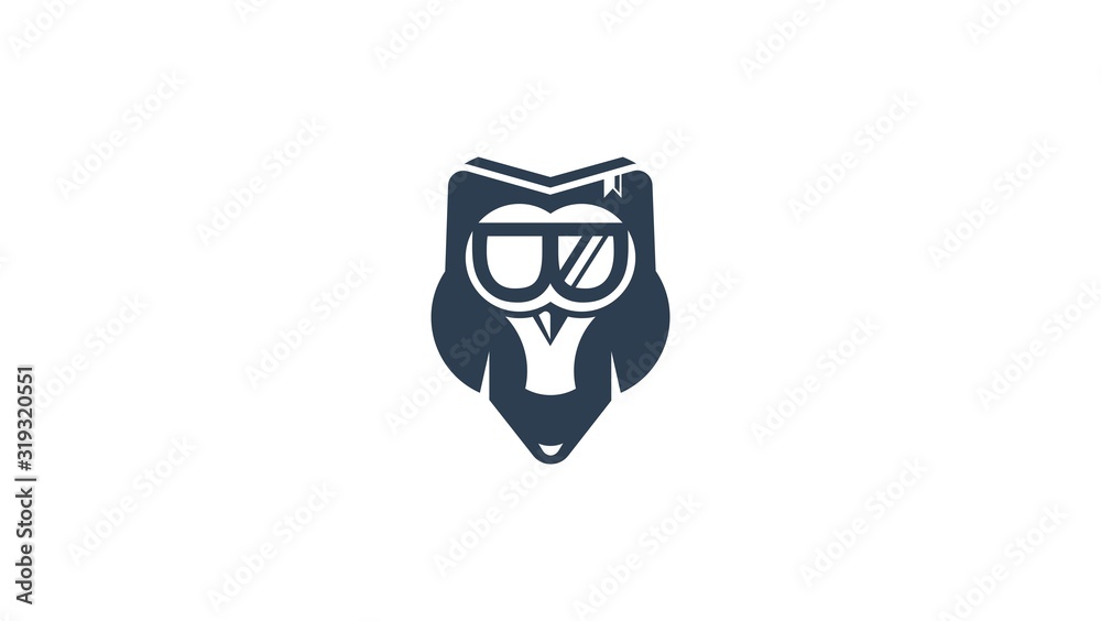 owl book shape vector logo template and ink feather pen owl book shape vector logo template and ink feather pen