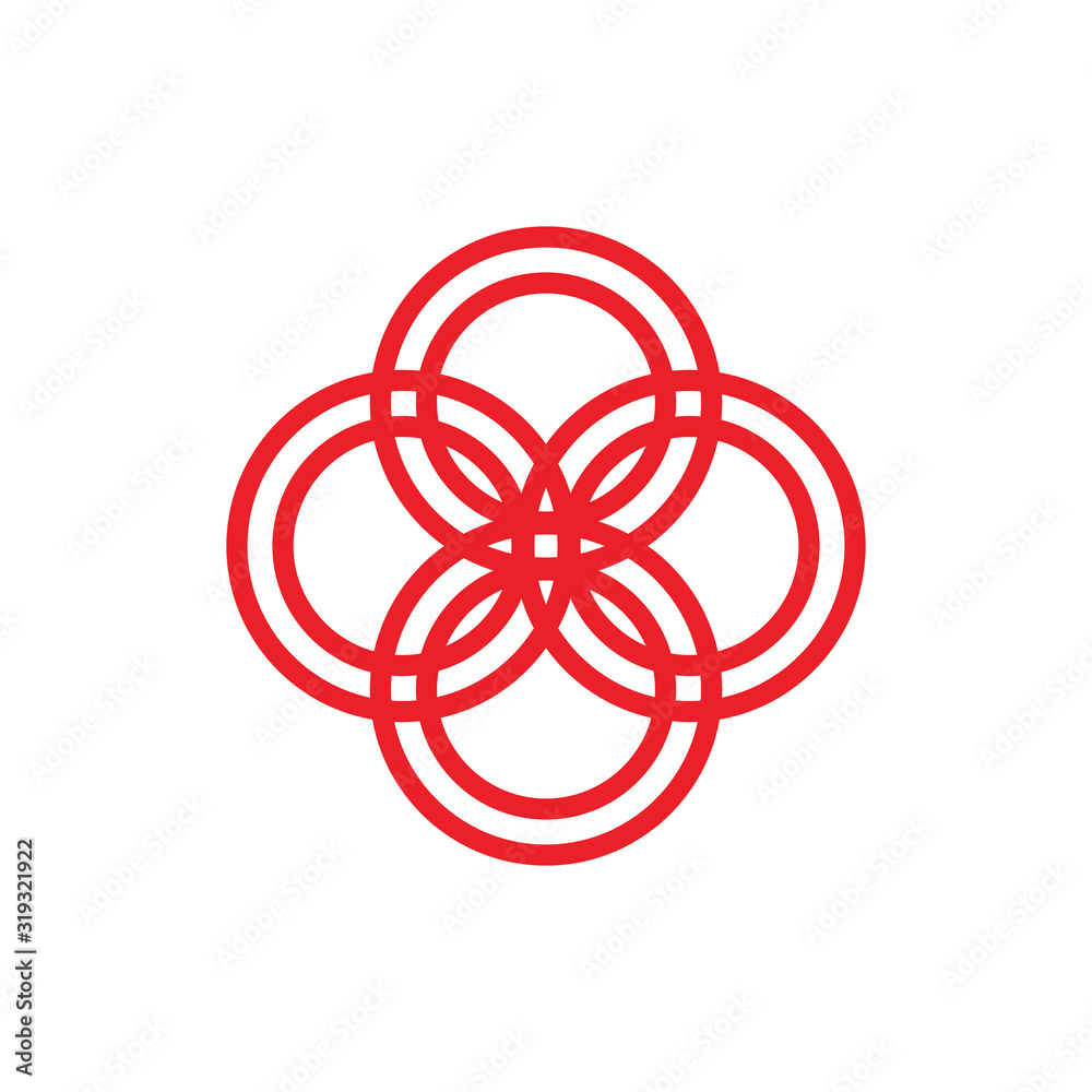 Red Flower logo design vector Red Flower logo design vector