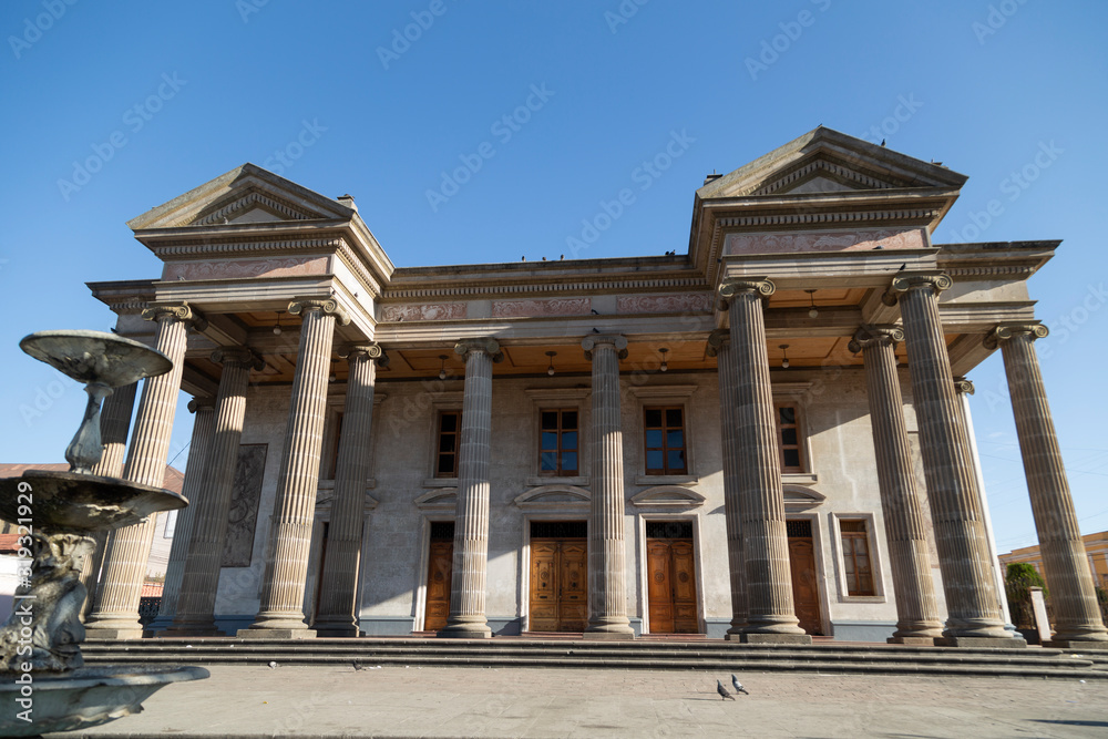 Fototapeta premium Municipal Theater of Quetzaltenango Guatemala - Quetzaltenango in the morning