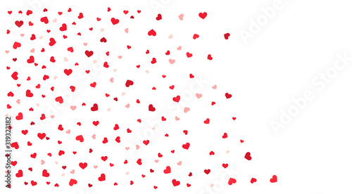 Red hearts confetti background.