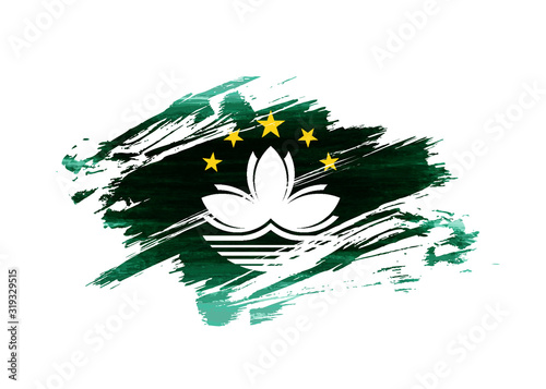 Grunge watercolor flag of Macao