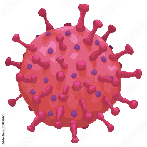 Isolated View of Coronavirus over White Background, Vector Illustration