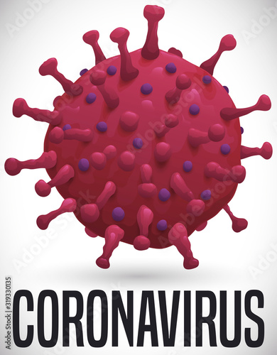 Isolated Coronavirus Agent and Sign over White Background, Vector Illustration